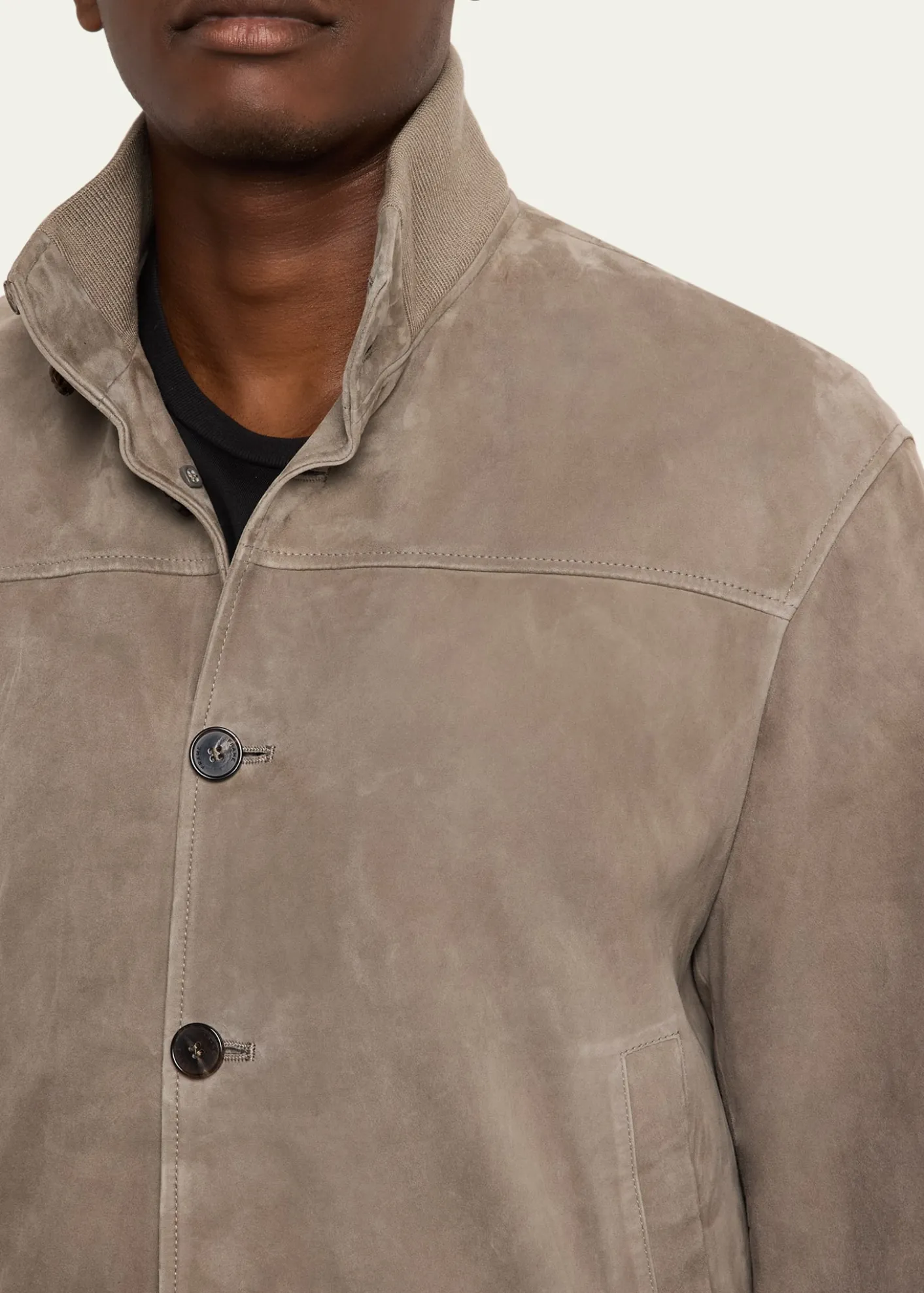 FRAMEMen's Rib Collar Suede Jacket