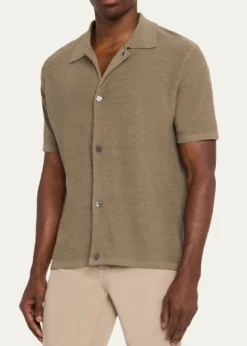 FRAMEMen's Linen-Blend Short-Sleeve Shirt
