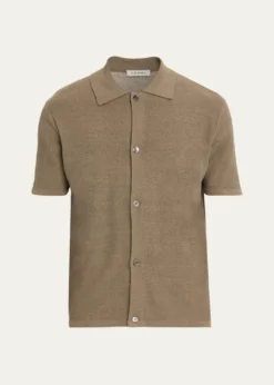 FRAMEMen's Linen-Blend Short-Sleeve Shirt