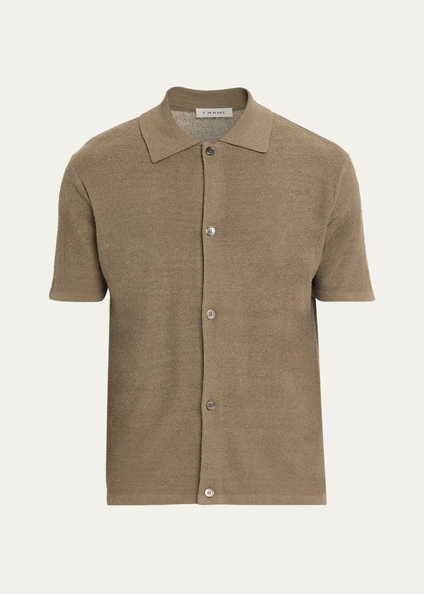 FRAMEMen's Linen-Blend Short-Sleeve Shirt