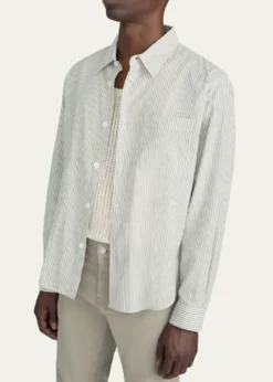FRAMEMen's Striped Tencel-Blend Button-Down Shirt