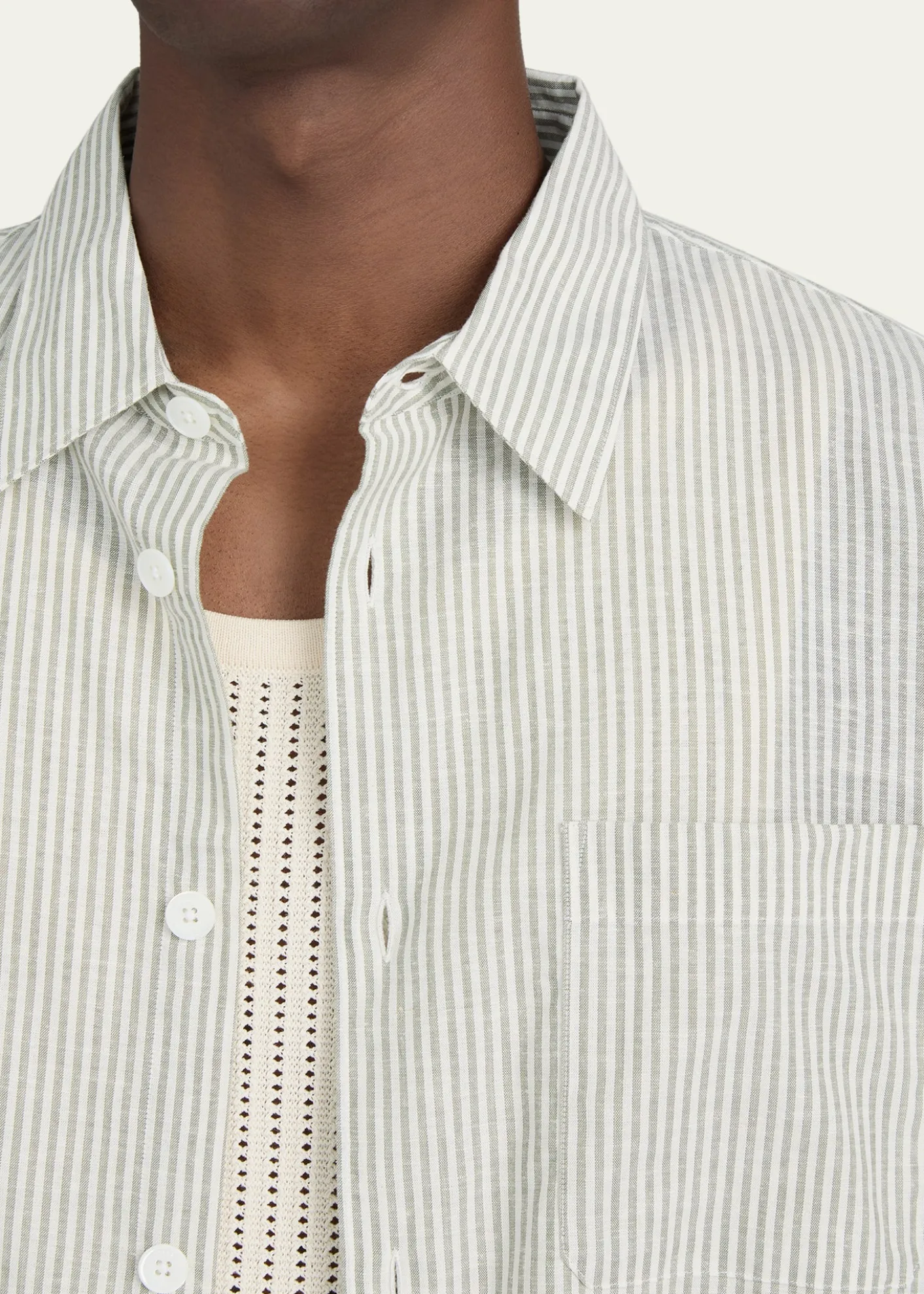 FRAMEMen's Striped Tencel-Blend Button-Down Shirt