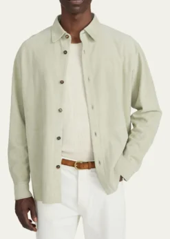 FRAMEMen's Suede Button-Down Shirt
