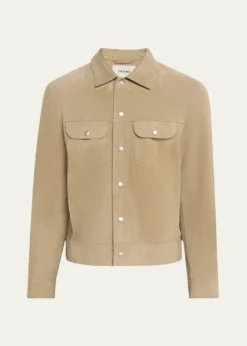 FRAMEMen's Suede Trucker Jacket
