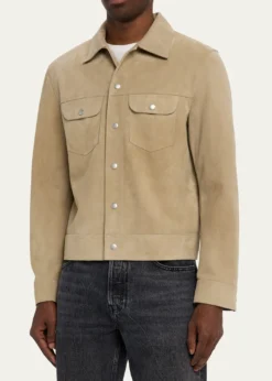 FRAMEMen's Suede Trucker Jacket