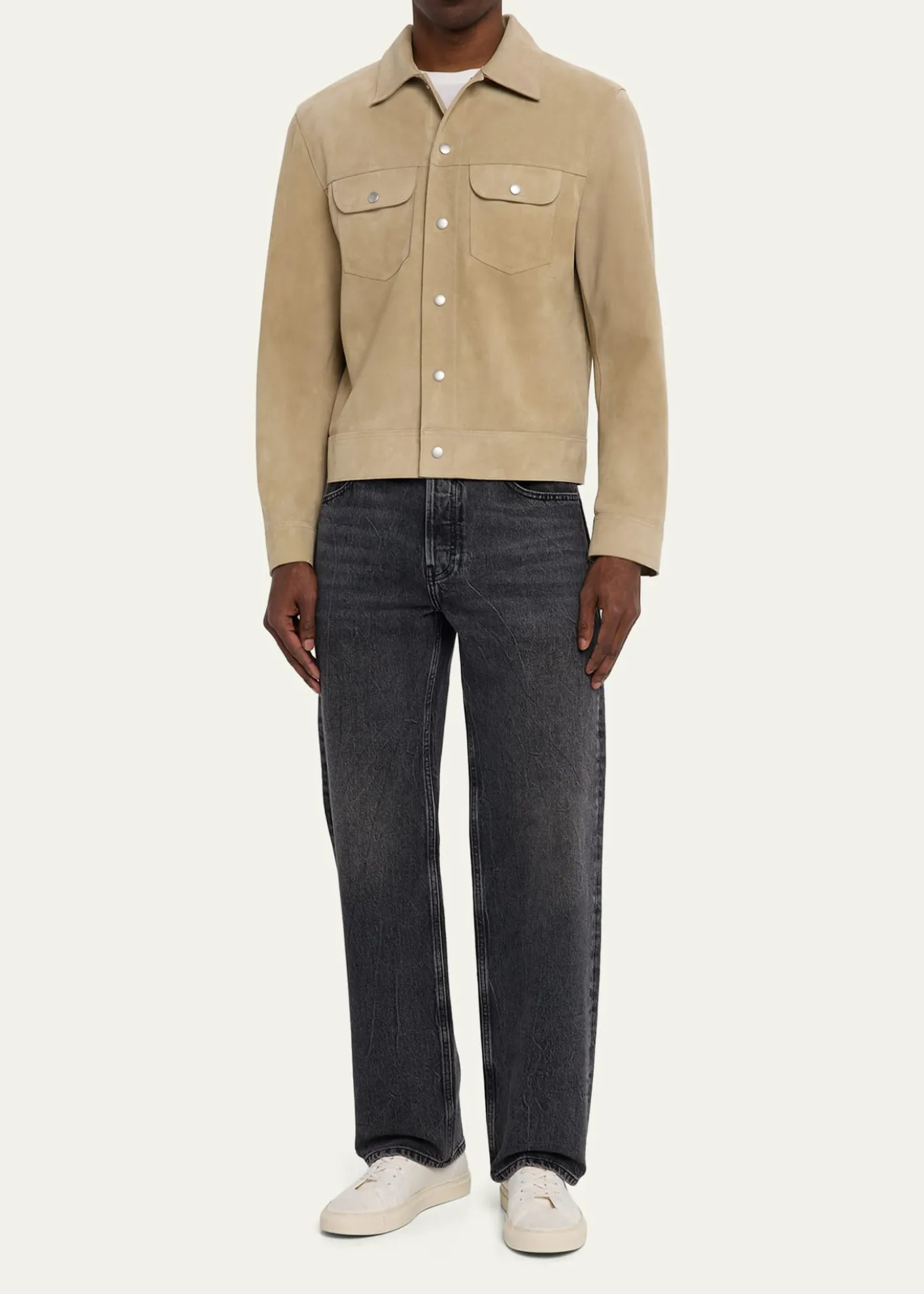 FRAMEMen's Suede Trucker Jacket