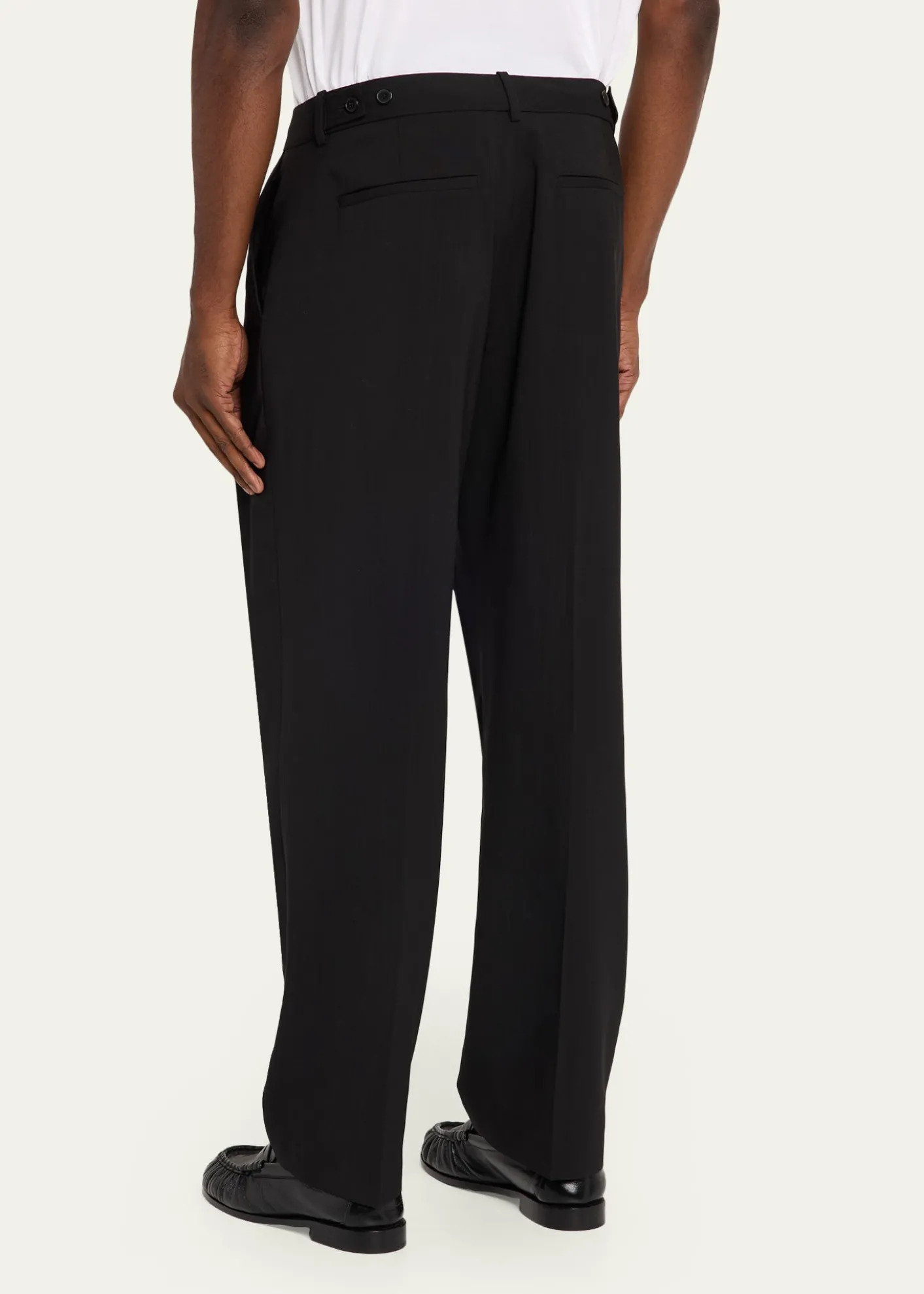FRAMEMen's Tropical Wool Pleated Trousers
