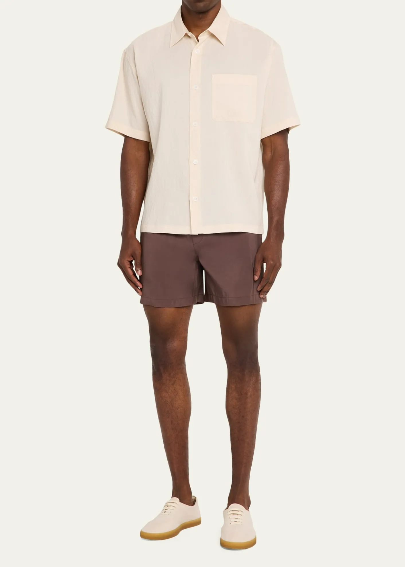 FRAMEMen's Viscose Blend Pocket Short-Sleeve Shirt