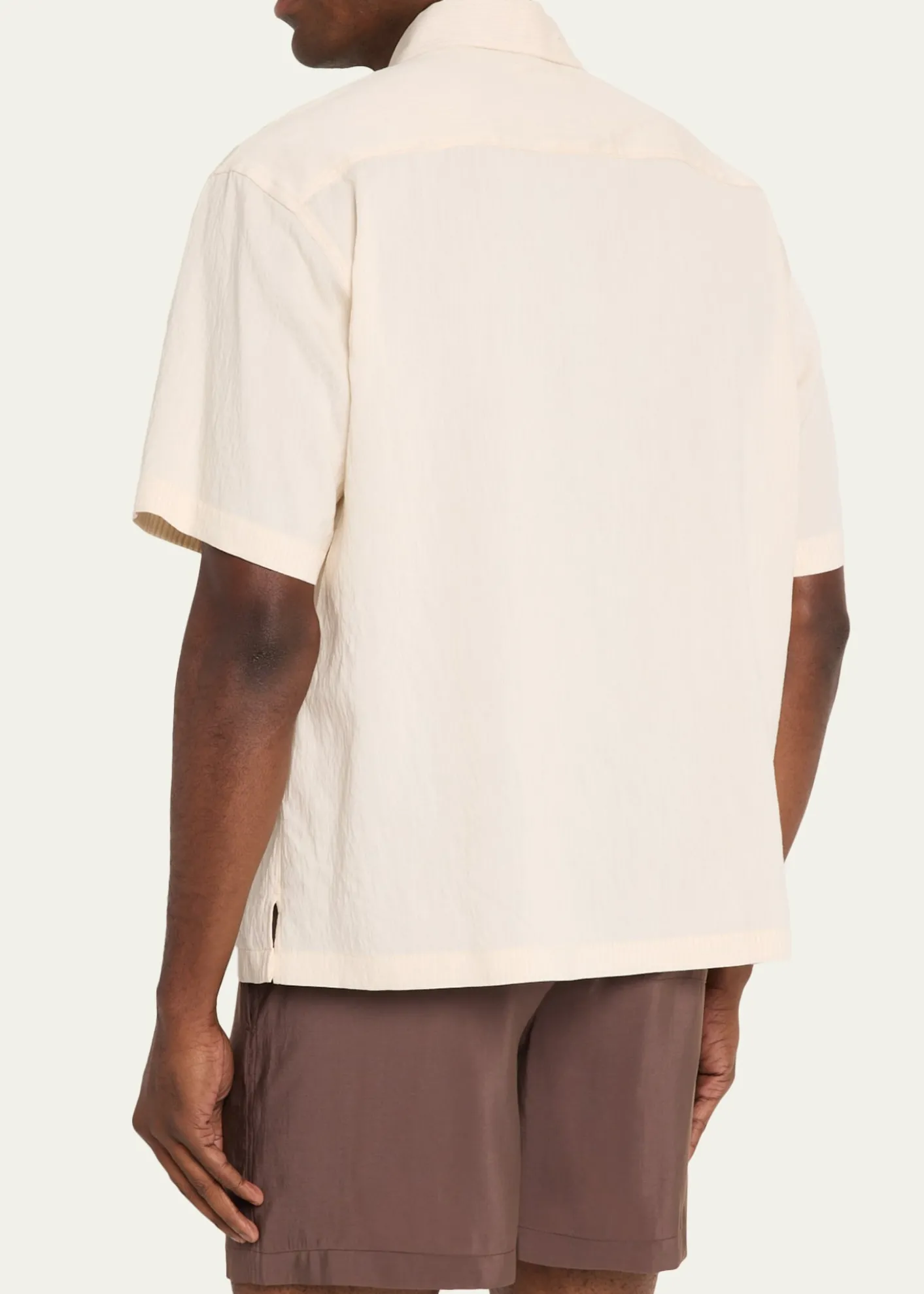 FRAMEMen's Viscose Blend Pocket Short-Sleeve Shirt