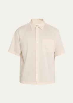 FRAMEMen's Viscose Blend Pocket Short-Sleeve Shirt