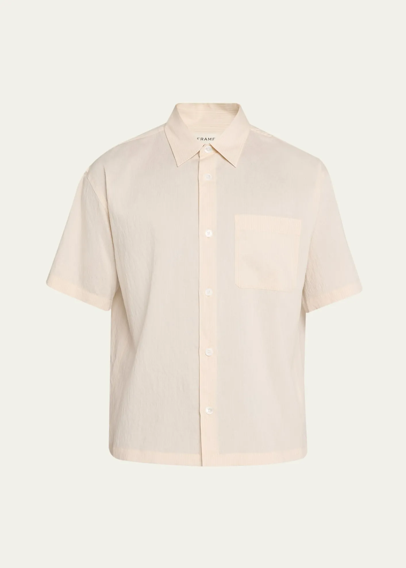 FRAMEMen's Viscose Blend Pocket Short-Sleeve Shirt
