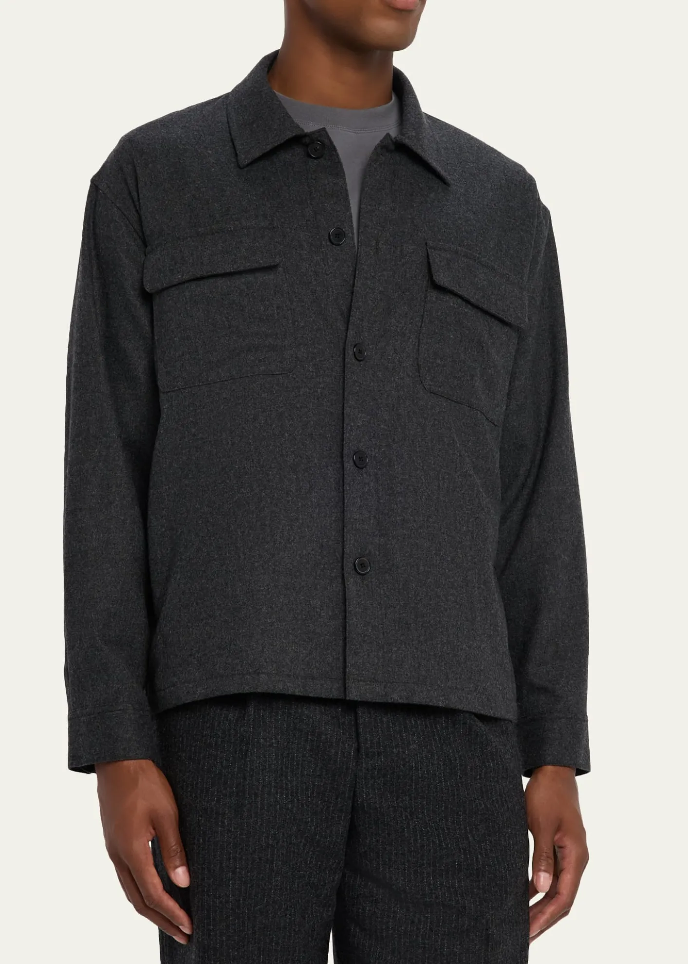 FRAMEMen's Wool-Blend Two-Pocket Overshirt