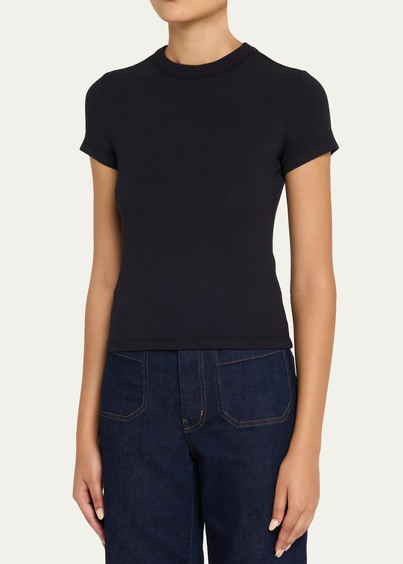 FRAMERibbed Crewneck Baby Tee