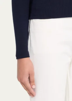 FRAMEThe Long-Sleeve Ribbed Crewneck Top