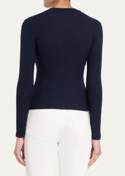 FRAMEThe Long-Sleeve Ribbed Crewneck Top