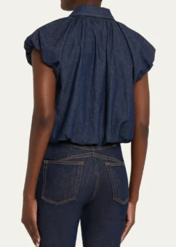 FRAMEThe Shell Bubble-Sleeve Top