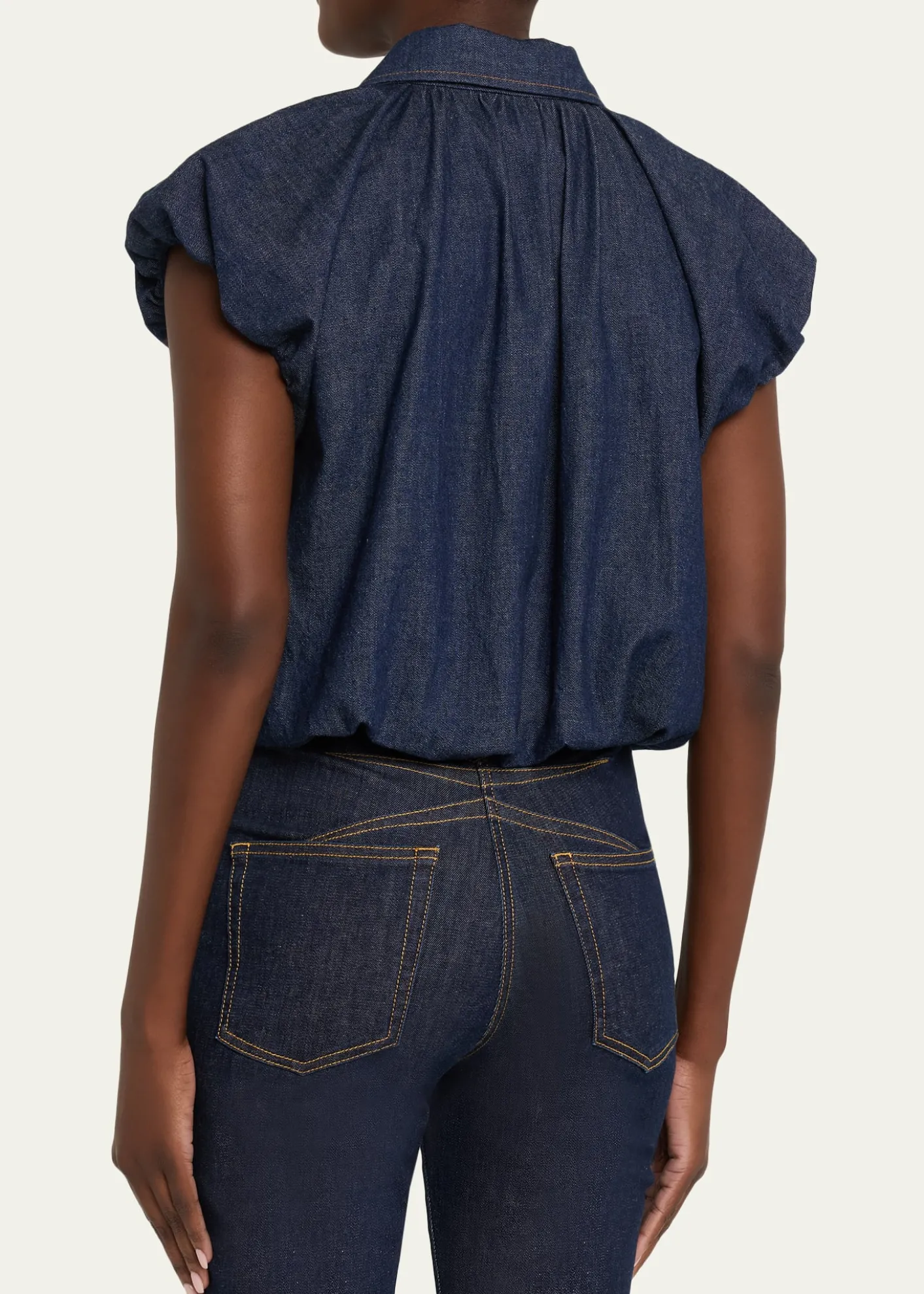 FRAMEThe Shell Bubble-Sleeve Top