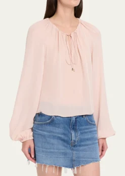 FRAMEThe Silk Balloon Blouse