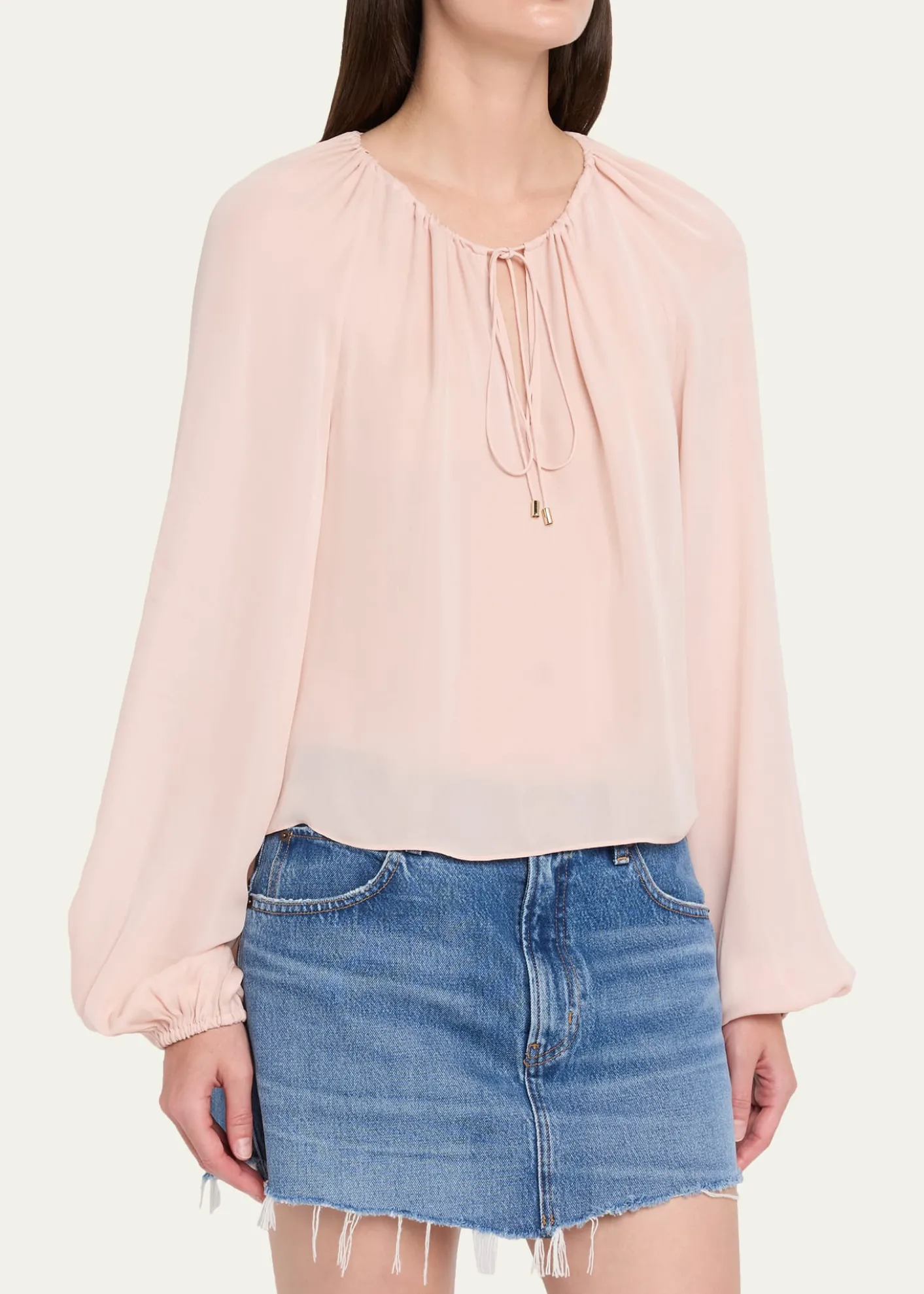 FRAMEThe Silk Balloon Blouse