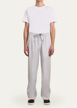 Frescobol CariocaMen's Oscar Linen & Cotton Drawstring Trousers