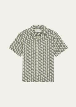 Frescobol CariocaRoberto Geometric Linen Button-Down Shirt