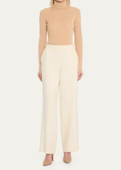 FuzziLong-Sleeve Turtleneck Tulle Blouse