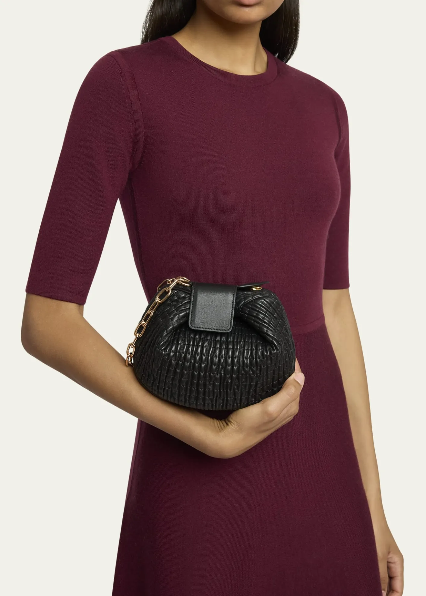Gabriela HearstDemi Ruched Leather Clutch Bag
