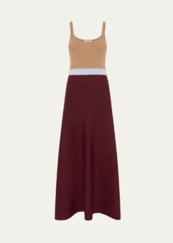 Gabriela HearstFlaminius Sleeveless Colorblock Wool-Cashmere Knit Midi Dress