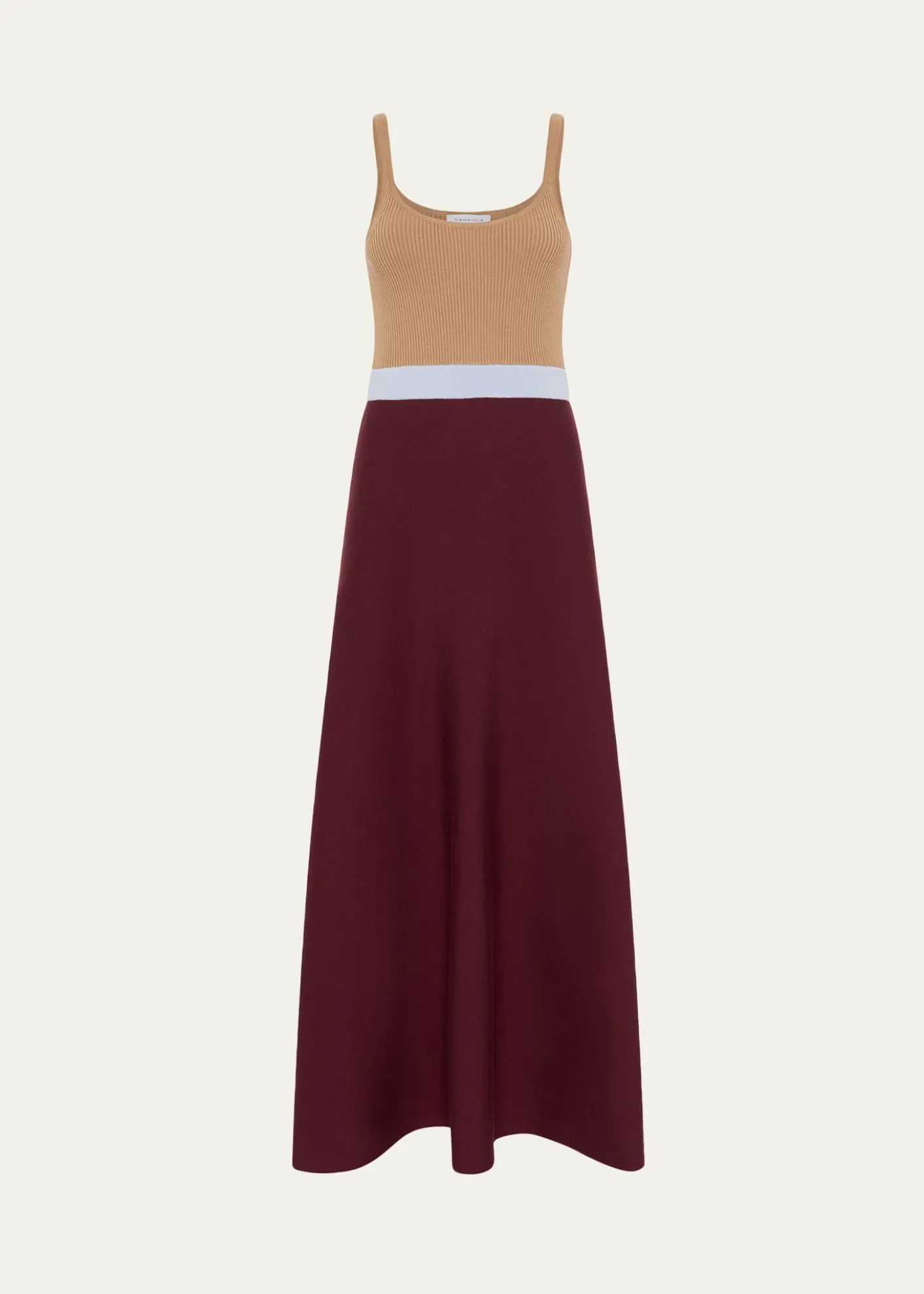 Gabriela HearstFlaminius Sleeveless Colorblock Wool-Cashmere Knit Midi Dress