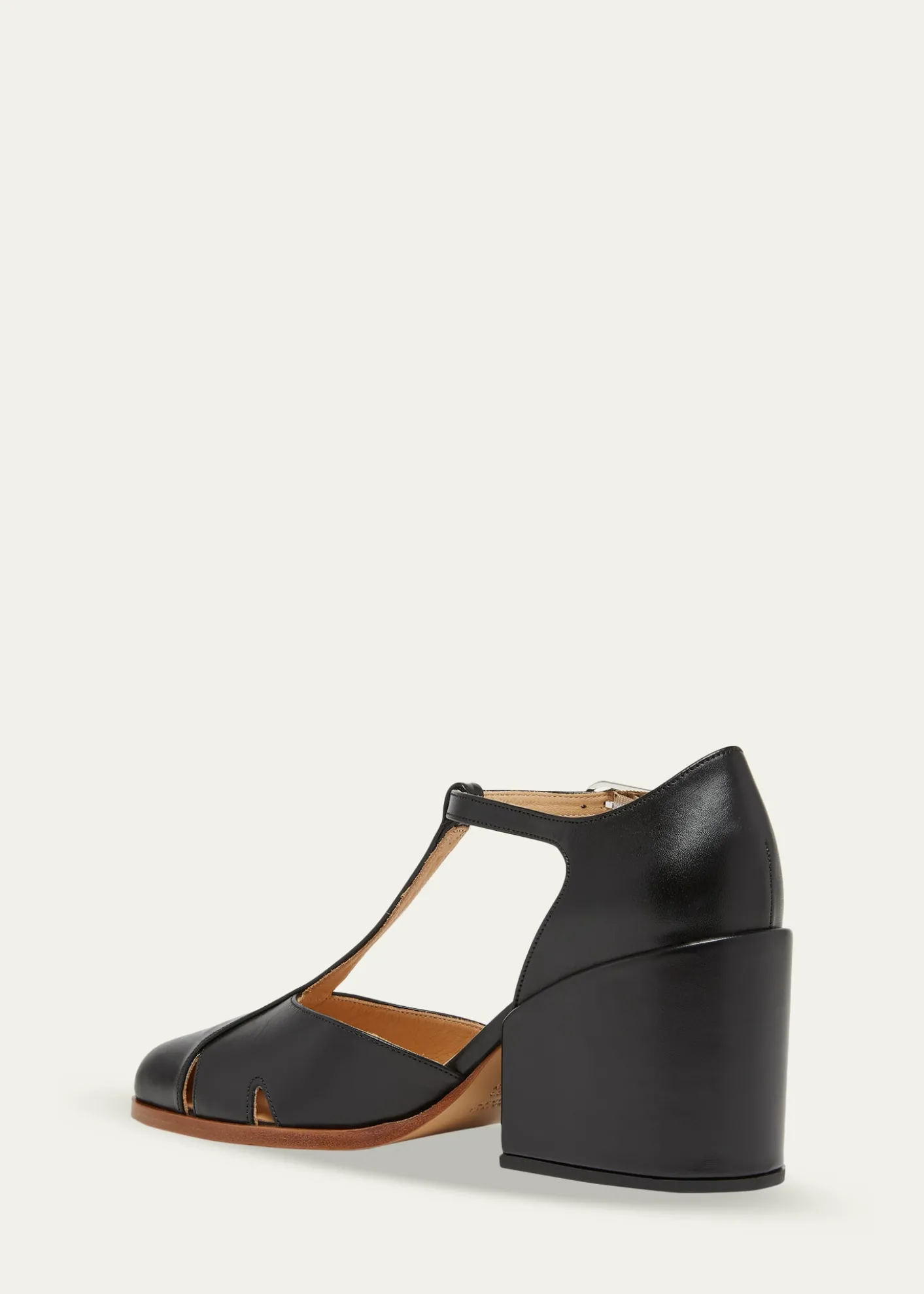 Gabriela HearstHawes Leather T-Strap Block-Heel Pumps