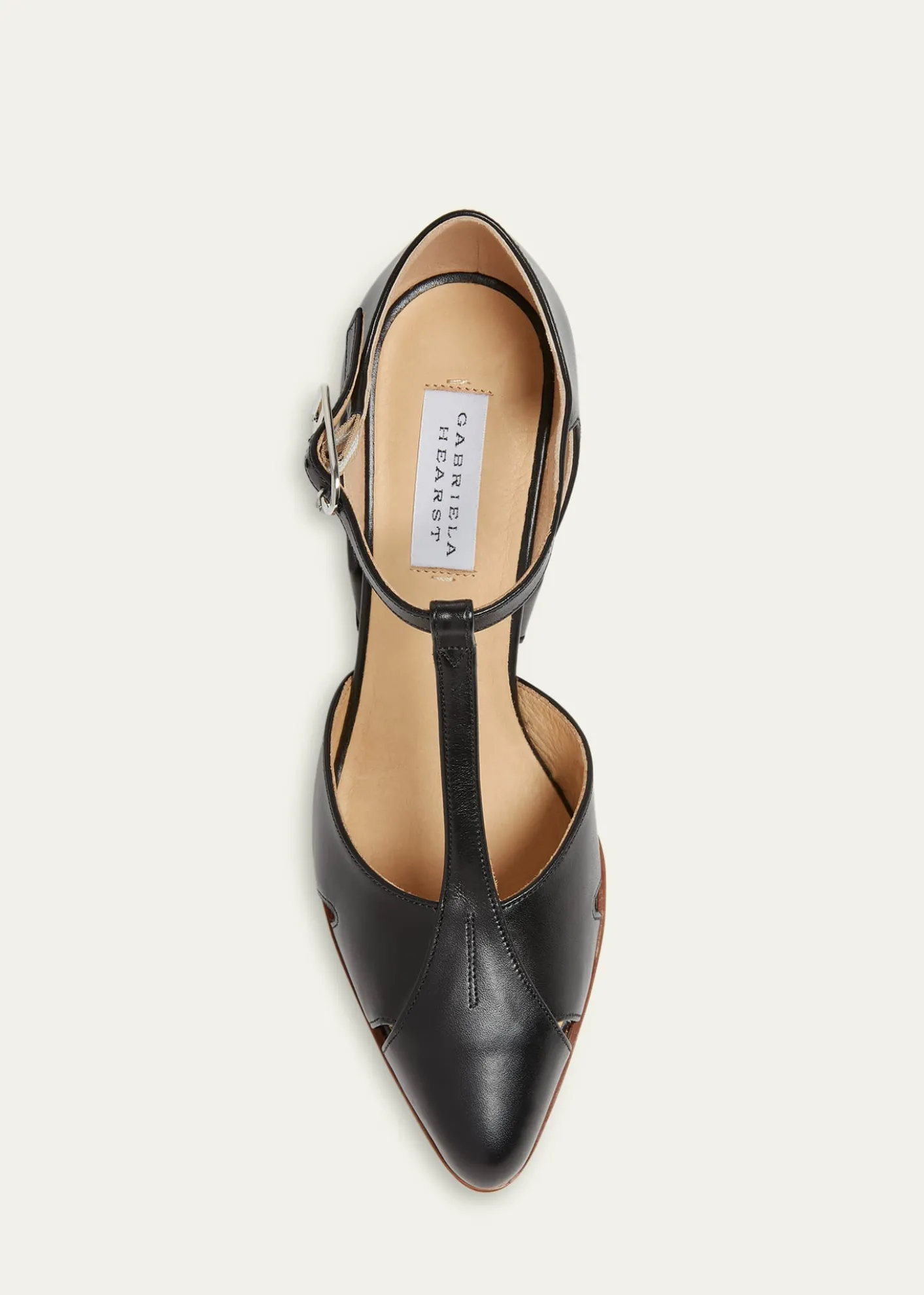 Gabriela HearstHawes Leather T-Strap Block-Heel Pumps