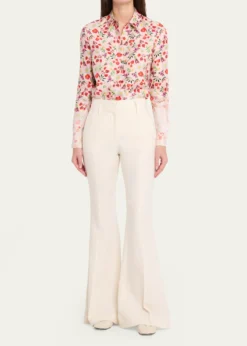 Gabriela HearstHenri Ombre Floral Silk Button-Down Blouse