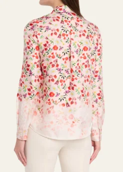 Gabriela HearstHenri Ombre Floral Silk Button-Down Blouse