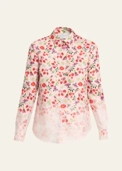 Gabriela HearstHenri Ombre Floral Silk Button-Down Blouse