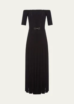 Gabriela HearstKurt Off-The-Shoulder Pleated Merino Dress