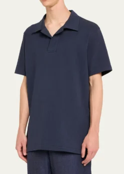 Gabriela HearstMen's Jaime Cotton Jersey Polo Shirt