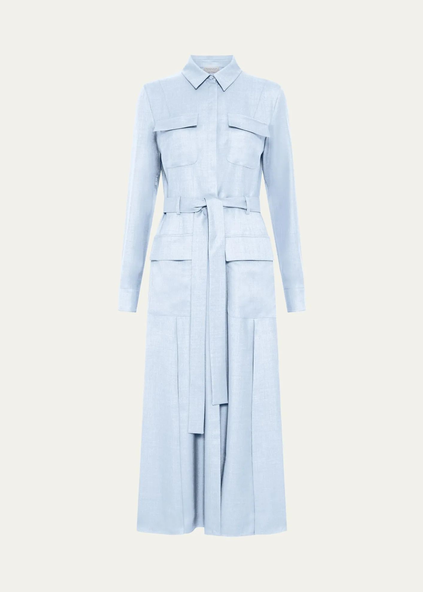 Gabriela HearstMeyer Meyer Virgin Wool and Silk Belted Midi Shirtdress