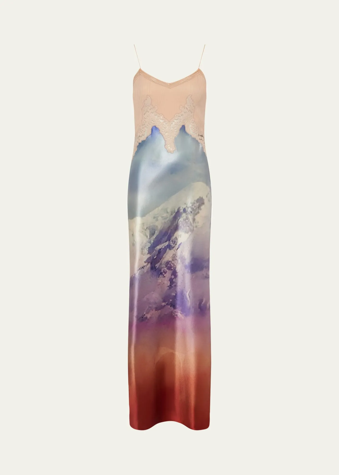 Gabriela Hearstx Paul Smith Adolphine Mixed-Media Slip Dress