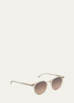 Garrett LeightMen's Clune Sun Keyhole-Bridge Round Sunglasses