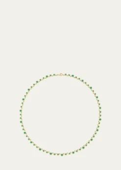 Gemella Jewels18K Yellow Gold Emerald Tennis Necklace