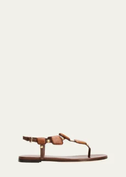 Gianvito RossiBeaded Nappa Metallic Leather Thong Sandals