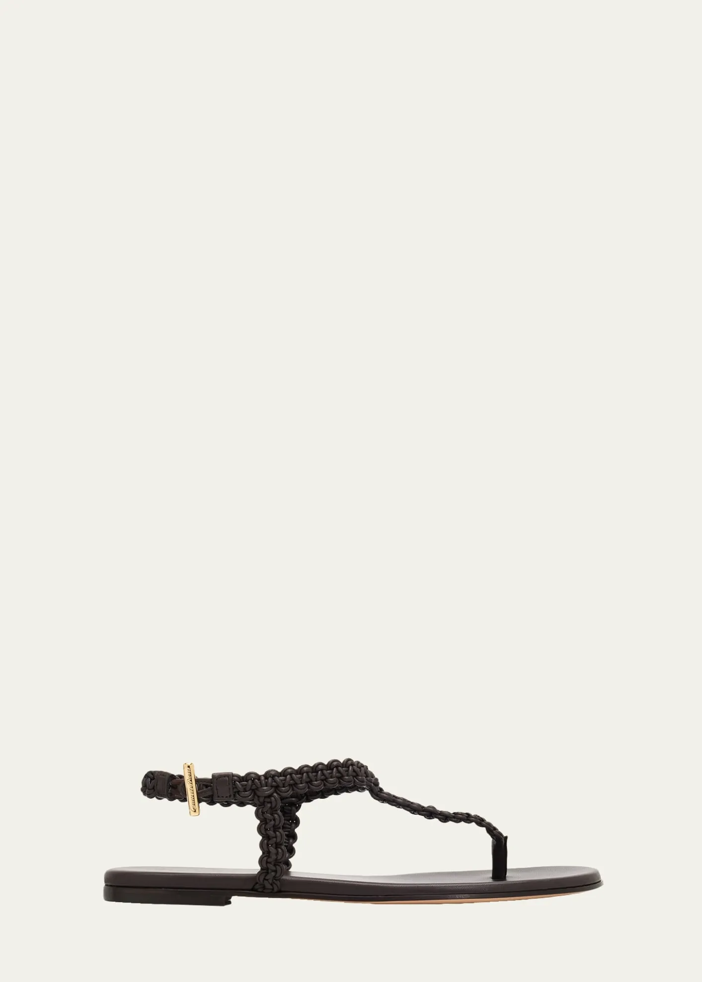 Gianvito RossiBraided Nappa Leather Flat Thong Sandals