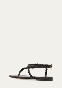 Gianvito RossiBraided Nappa Leather Flat Thong Sandals