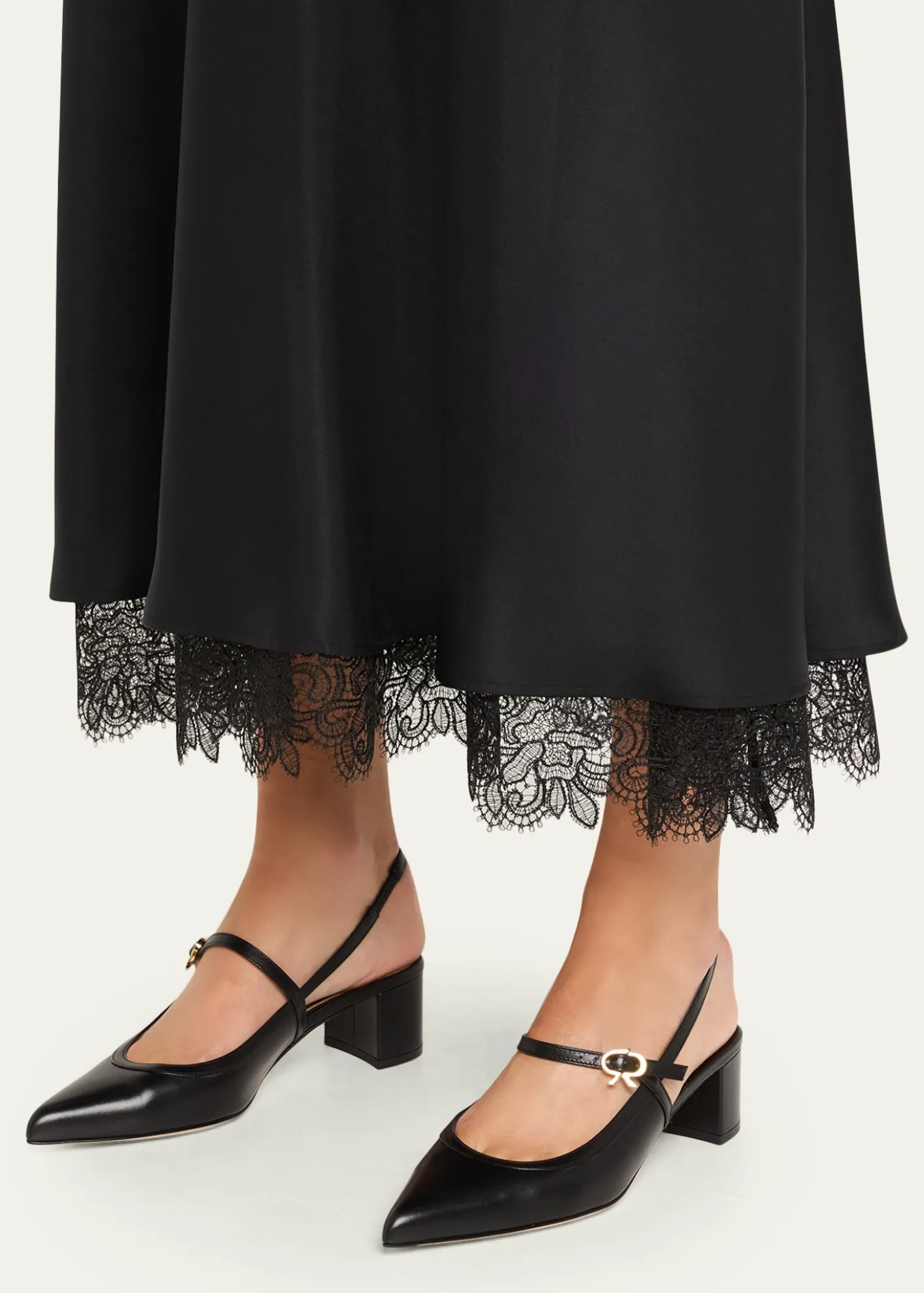 Gianvito RossiCalfskin Mary Jane Slingback Pumps