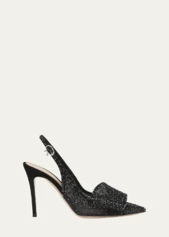 Gianvito RossiCrystal Organza Slingback Pumps