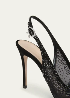 Gianvito RossiCrystal Organza Slingback Pumps