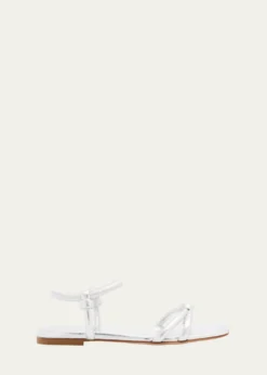 Gianvito RossiJuno Nappa Leather Knotted Ankle-Strap Sandals