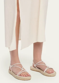 Gianvito RossiLeather Flat Espadrille Sandals