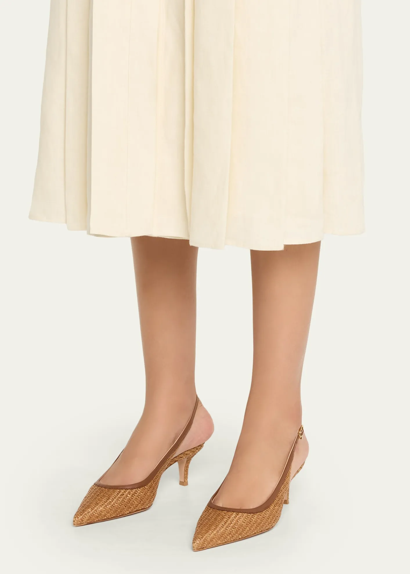 Gianvito RossiMarbella Raffia Slingback Pumps