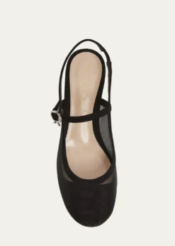 Gianvito RossiMesh Mary Jane Ballerina Pumps
